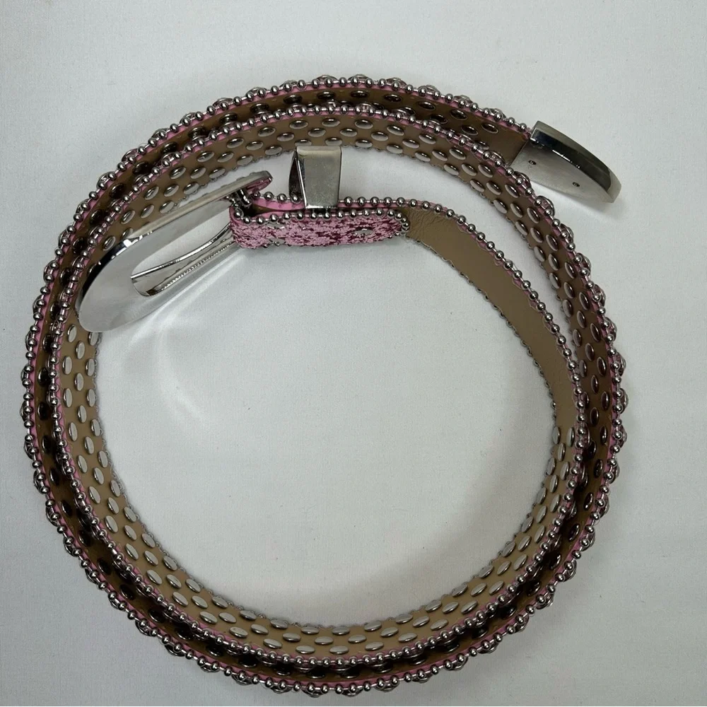 Pink Silver Western Rhinestone Glitter Cowgirl Rodeo Party Bling Sparkly Belt